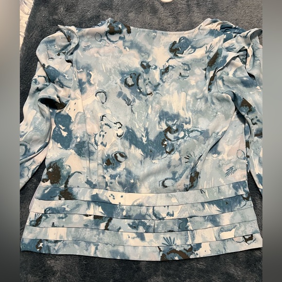 WHBM blue banded long sleeve shirt - Picture 2 of 8